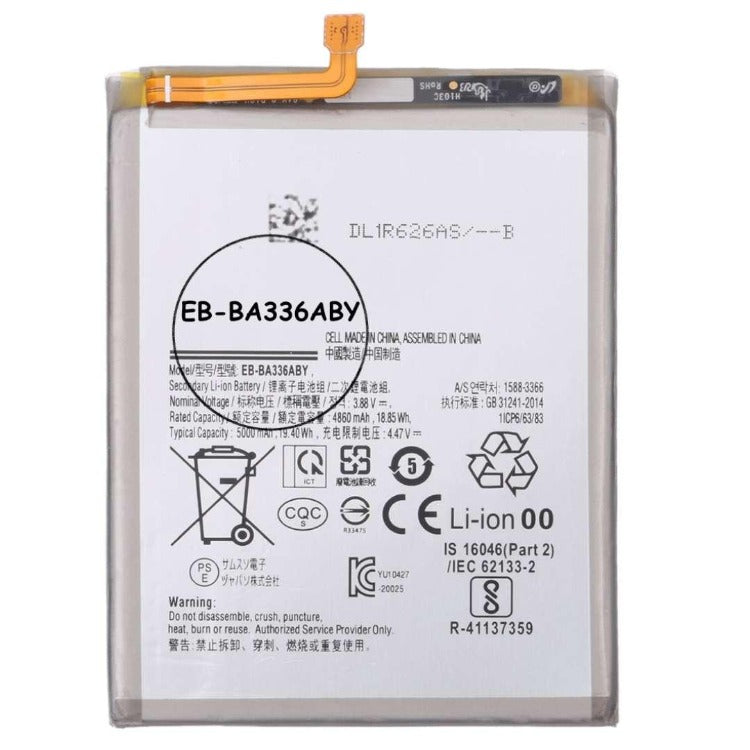 Battery 5000mAh EB-BA336ABY For Samsung Galaxy A33 5G (A336) A53 (A536) - Best Cell Phone Parts Distributor in Canada, Parts Source Battery 5000mAh EB-BA336ABY For Samsung Galaxy A33 5G (A336) A53 (A536) - Best Cell Phone Parts Distributor in Canada, Parts Source